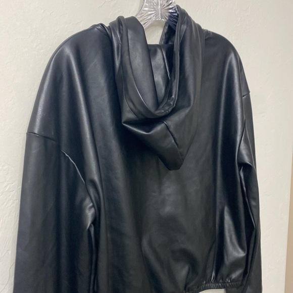 Fabletics black vegan leather hoodie size small. NWT. - Picture 9 of 13